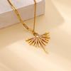 Stainless Steel Sun Pendant Necklace for Women Fashion Gold Color Zircon Charm Chain Necklaces Trendy Aesthetic Jewelry Gift