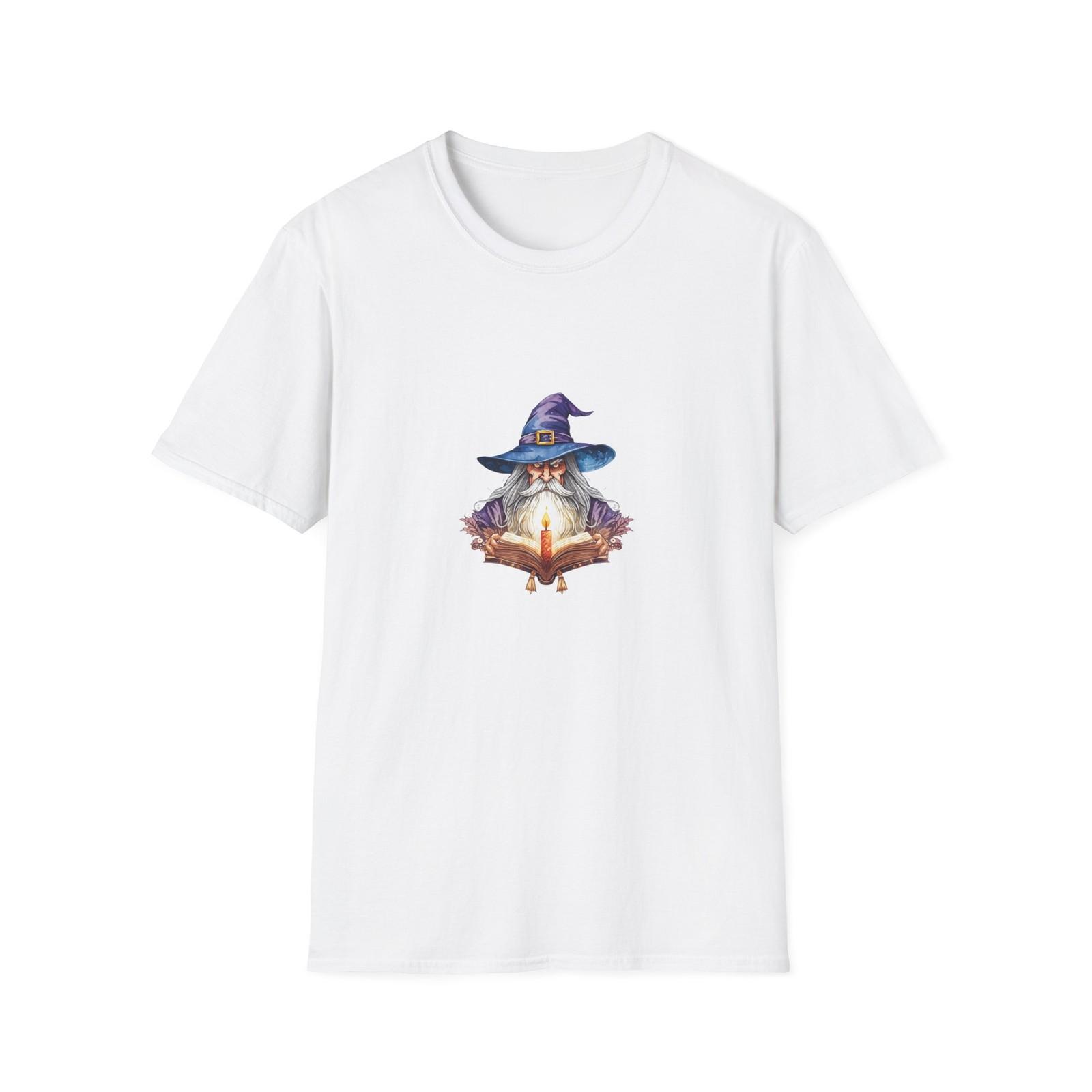 Glaring Wizard Reading Spell Book T-Shirt | Mystic Spell Illustration S разноцветный