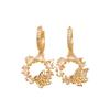 1 Paar Luxus Runde Zirkonia mit Schmetterling Anhänger Ohrringe für Frauen Goldene Ohrring Schmuck Hochzeit Party Accessoires