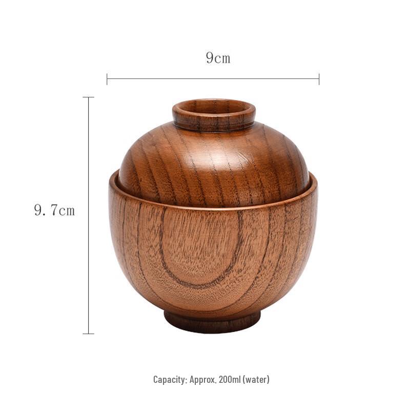 

Japanese Style Engraved Jujube Wood Bowl with Lid