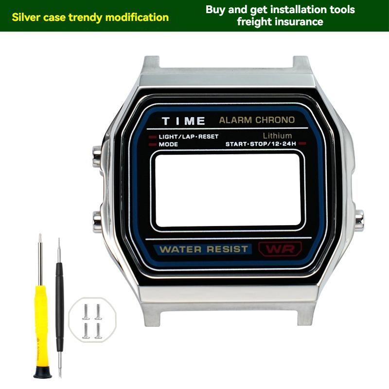 

Комплект для мода металлического корпуса часов для Casio A158 A159 A168 AW158 A158WA A159W-N1 Корпус и ремешок из нержавеющей стали Металлический корпус часов Безель