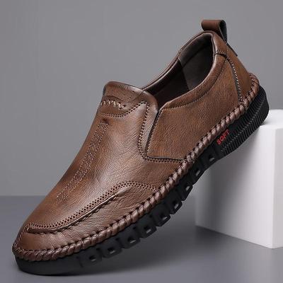 Herren Alltagsschuhe aus Leder, handgefertigt, weiches Leder, weiche Sohle, formelle Papa-Schuhe, Freizeitschuhe