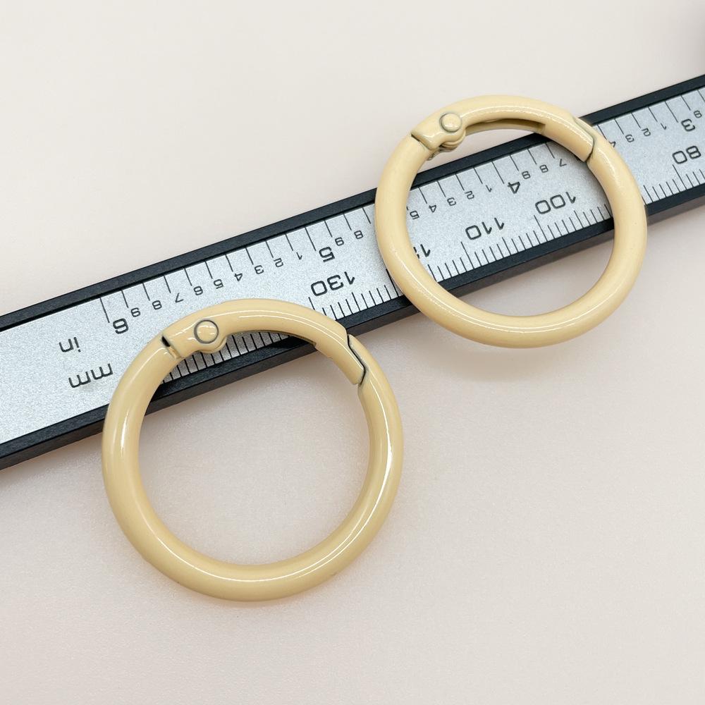 33mm Colorful Coil Spring Snap Buckle Luggage Bag Doll Keychain Ring Ornament