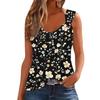 Womens Tank Top V Neck Basic Printed Casual Flowy Sleeveless Deep Side Cut Tops For Women