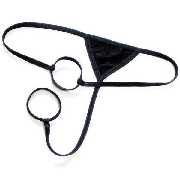 Sexy Mens Exposed Cock Briefs Low Waist T-Back Erotic Underpants Cock Ring Gay Sissy Sex Underwear Open Butt G-String Thongs