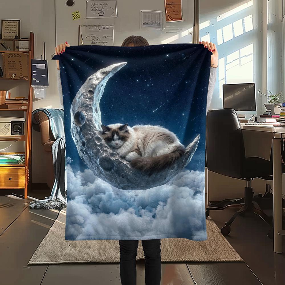 Small animal sleep clouds Print Flannel Blanket,High quality Comfortable for All Seasons,Home Decor,Warmth and Comfort,Perfect for Christmas Gifts