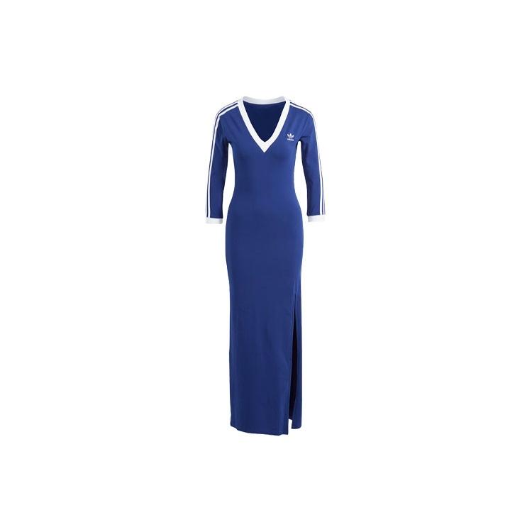 (WMNS) adidas originals adicolor colro Claic 3-Maxi Srtipe Dress Asia Sizing Blue Women s IP2987 XXS