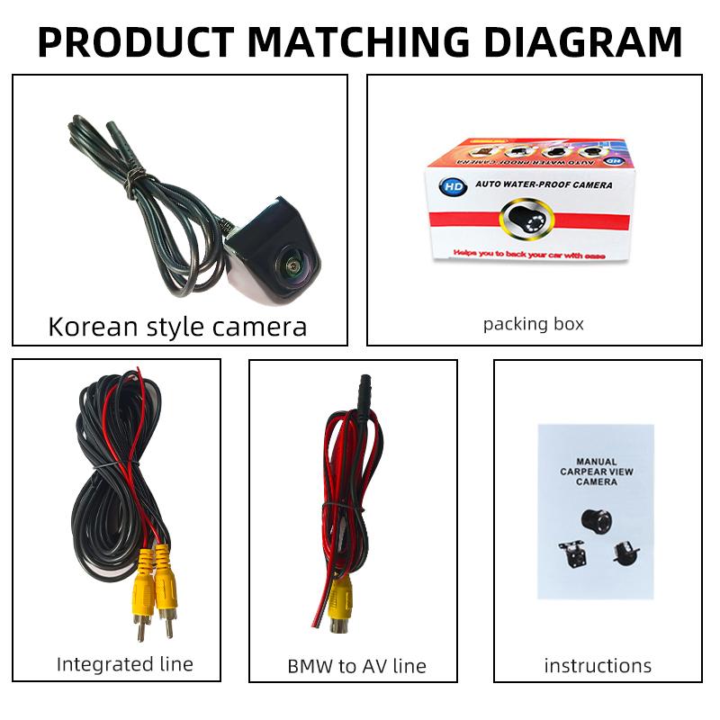 Universal Car HD 720p Ahd Korea Car Camera Starlight Night Vision Waterproof Car Reversing Camera 170 Degrees Fisheye Camera