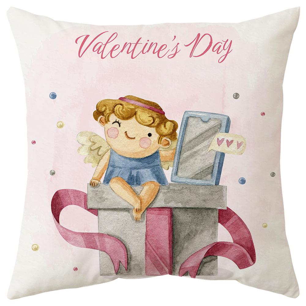 New Nordic Pink Valentine's Day Gift Love Cartoon Car Pillow Waist Support Sofa Cushion
