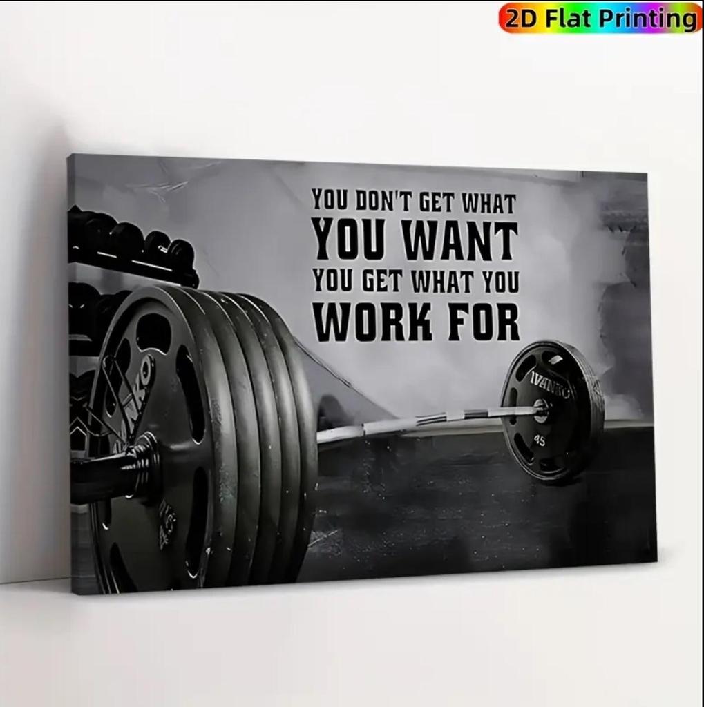 Barbell Gym Fitness Oil Painting - Wall Art for Living Room Decoration