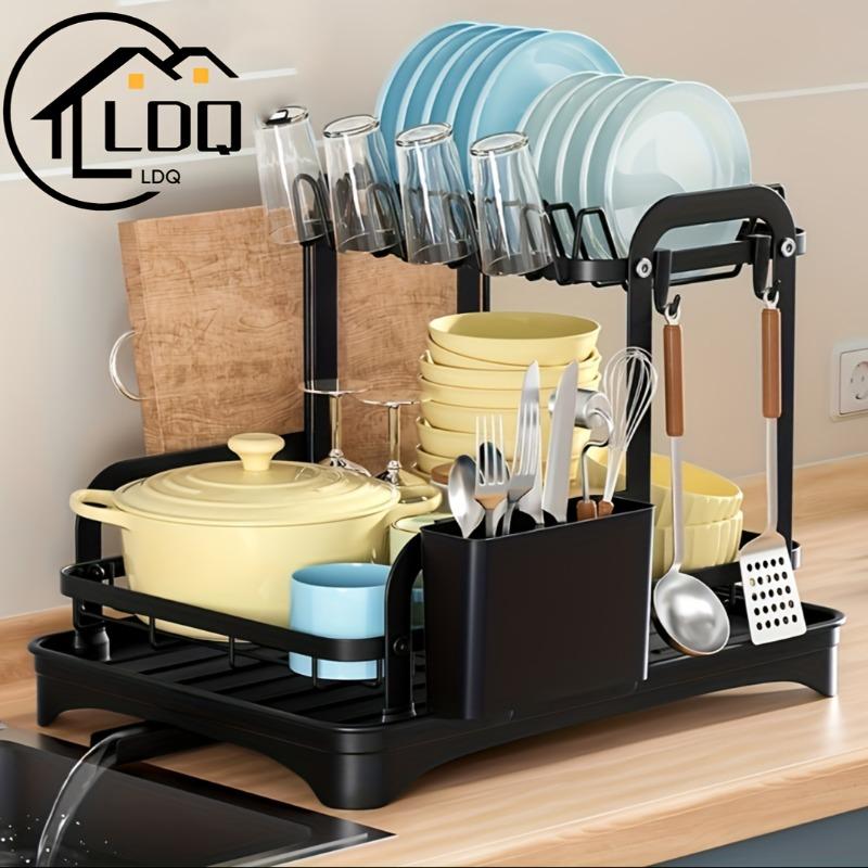 Dishwasher Rack Kitchen Countertop Sink Is Equipped with Double-deck Dish Rack Drain Plate Set Double-deck Bowl Restaurant Kitchen Accessories.