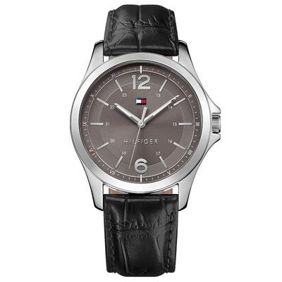 Essential Men's Watch Grey Dial Leather Strap 42mm 1791376