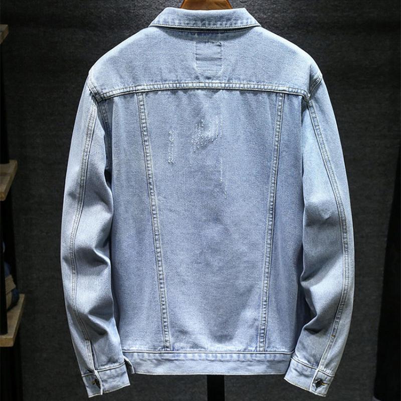Men's Spring and Autumn Denim Coat All-match Denim Jacket Loose Large Size Tooling Jacket