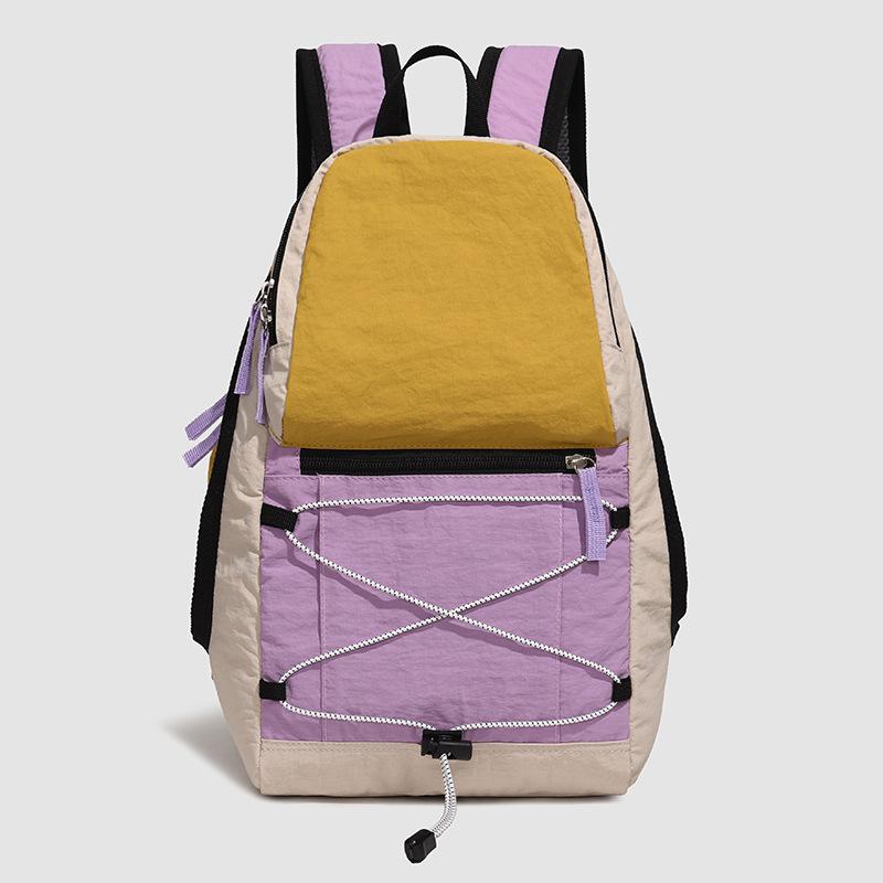 Outdoor Backpack Color Block Student Schoolbag Women s Lightweight Travel Backpack