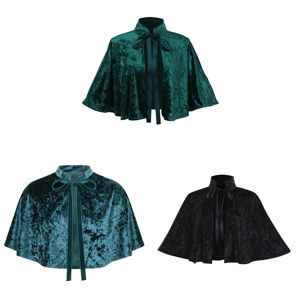 Medieval Vampire Knight Cape With Velvet Fabric For Cosplay Halloween Fancy Dress