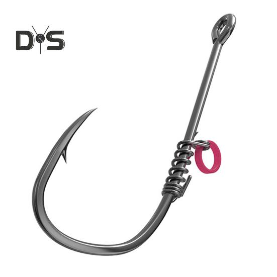 

Крючок для фиксации живой креветки, прочный рыболовный крючок из углеродистой стали с зазубринами и отверстием, крючок для ловли сома, окуня, пресноводной рыбы, рыболовные принадлежности L