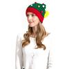 Christmas Knitting Hat Red Green Patchwork Color Knitted Wool Ball Decoration Holiday Hat Festive Party Wear