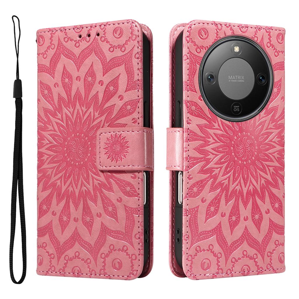 For Honor Magic8 Lite 5G/X9d 5G/X70 5G Leather Wallet Case Sunflower Imprinted Phone Cover