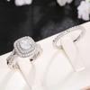 2Pcs Set Modern Fashion Cubic Zirconia Rings for Women Luxury Wedding Party Zircon Female Accessories Trendy