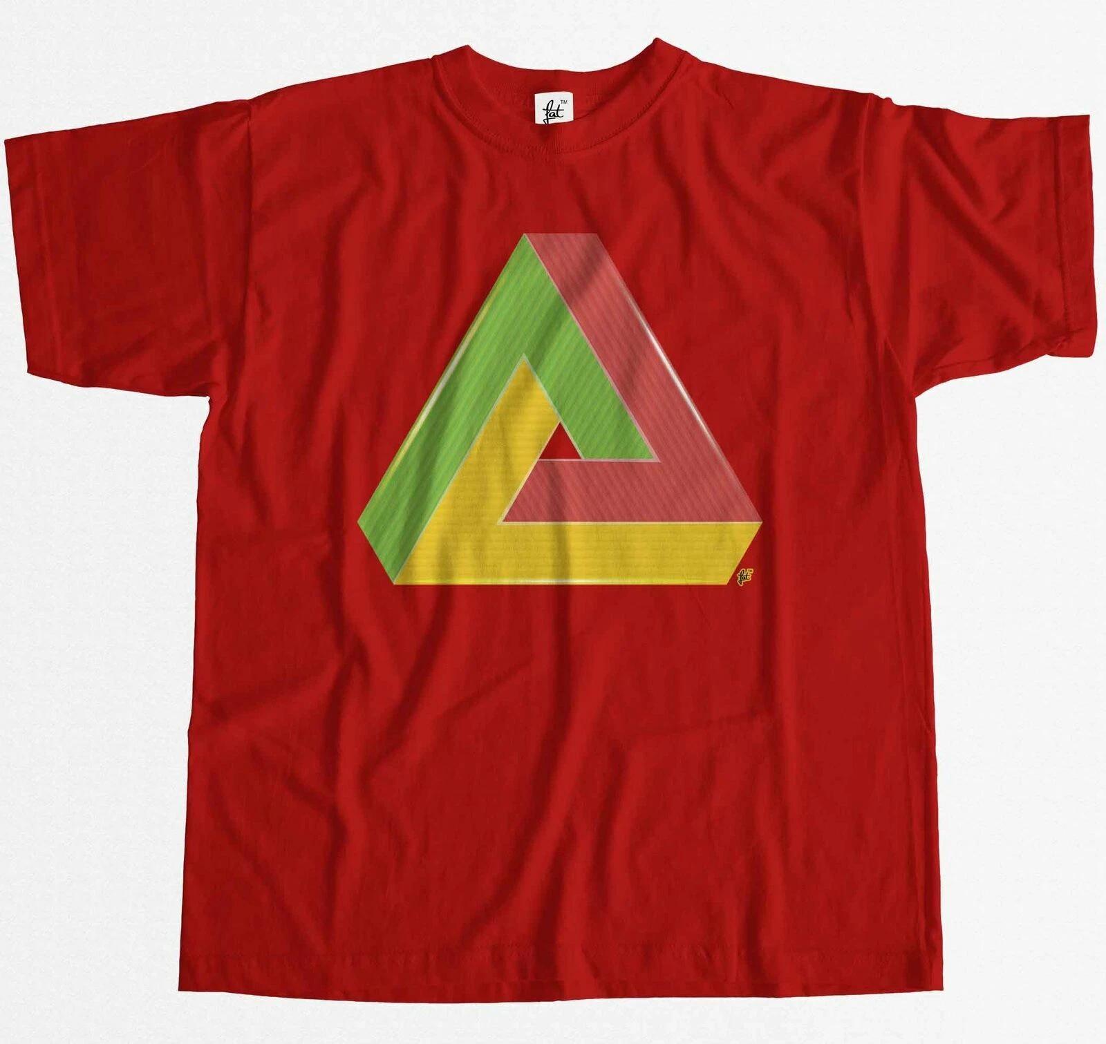 Impossible Triangle T-Shirt Geometry Optical Illusion Mens T-Shirt XXL