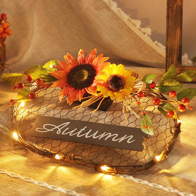 Pumpkin Wooden Sign Decoration Sunflower Festival Halloween Decoration Garland Home Wall Door Decoration