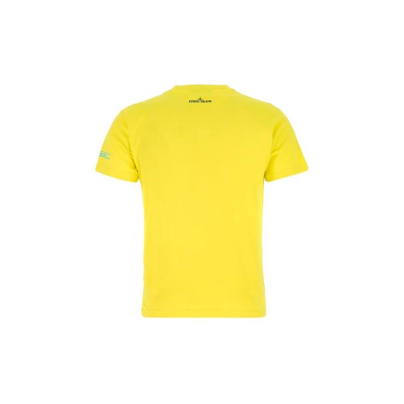 Stone Island Pattern Printed Loose Fit Crew Neck Short Sleeve T-Shirt Men tops Yellow 74152NS83-V0051