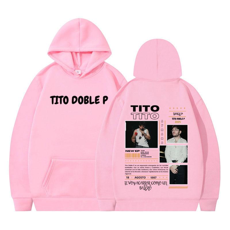 Tito Doble P Album 2025 Tour Graphic Hoodie Men Women oversized Pullover Winter Long-sleeved Casual Vintage Hooded sweatshirts