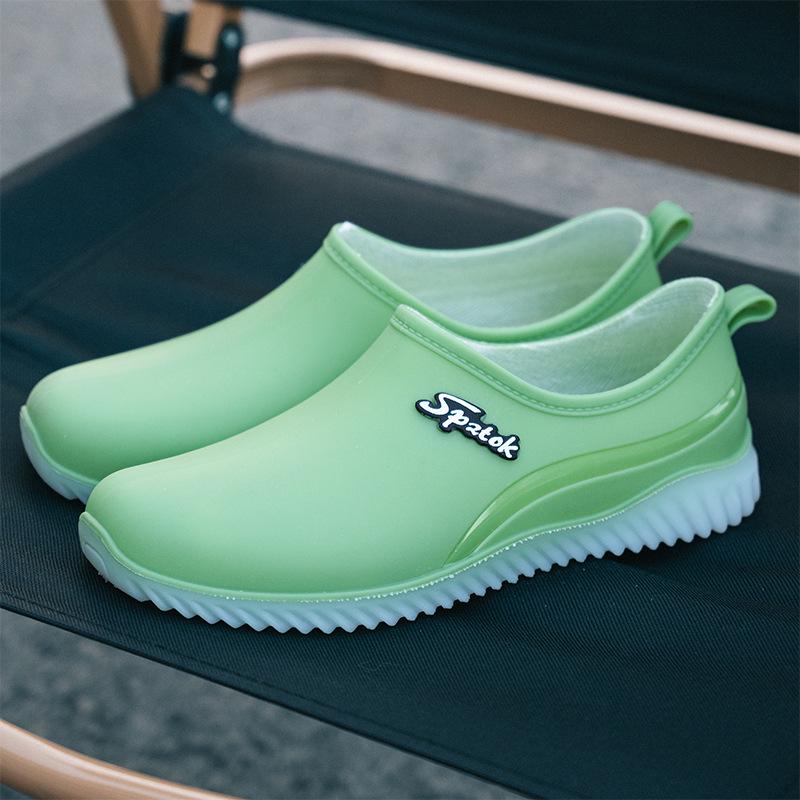 Women's Versatile Low-Top Rain Boots - Soft Sole, Comfortable, Breathable, Non-Slip Rubber Shoes for Outdoor Summer Wear