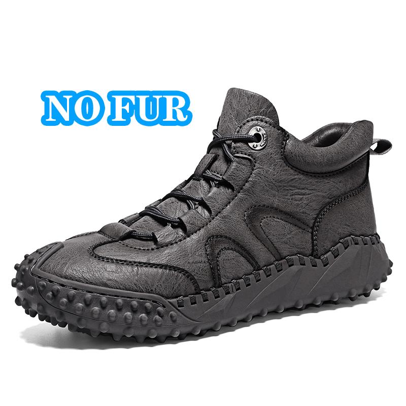 Handmade Vintage Lace-Up Motorcycle Boots New Leather Mens Ankle Boots High Top Casual Shoes Leisure Walk Male Treking Footwear
