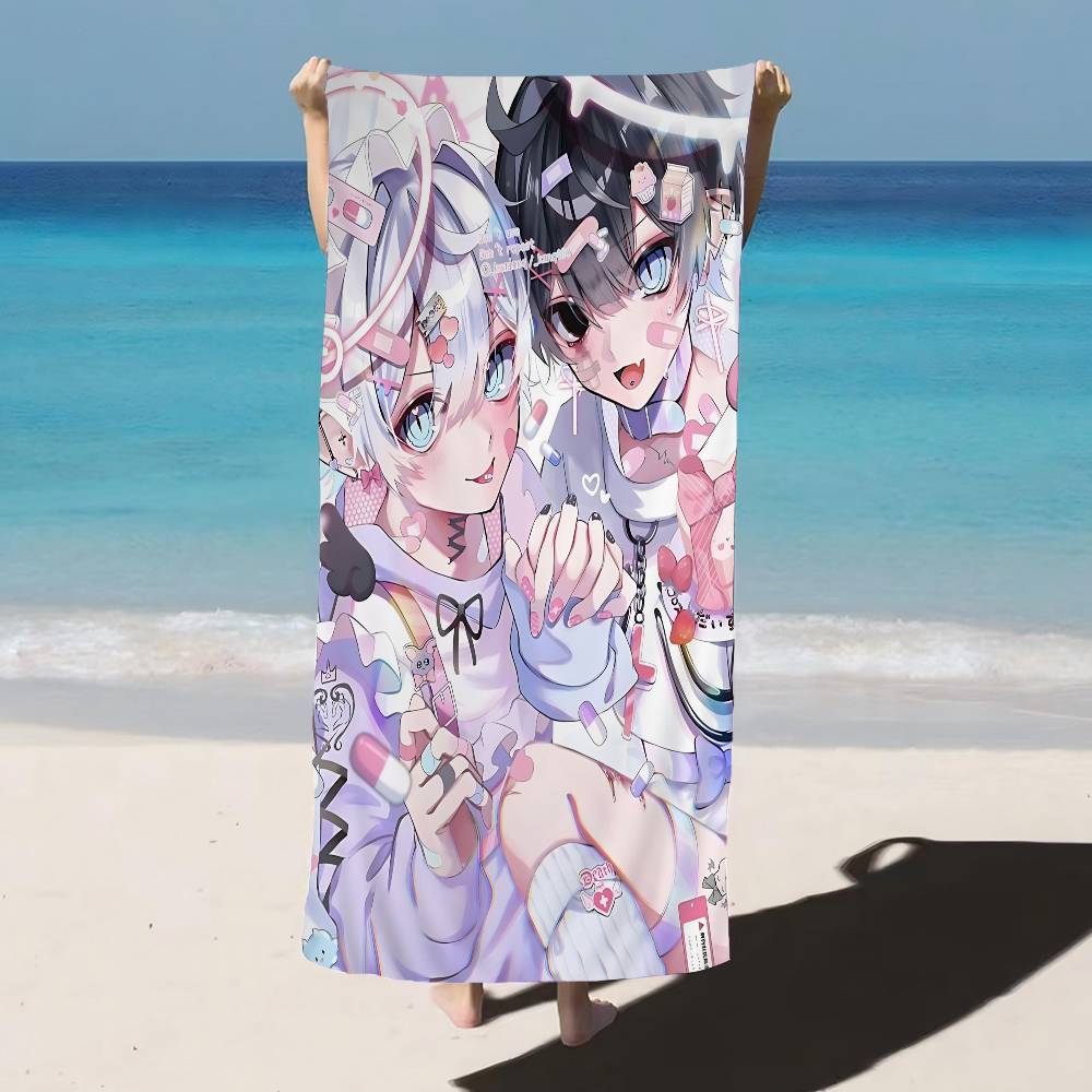 Game N-Needy Girl O-Overdose Microfiber Printed Beach Towel Mountain Climbing Yoga Beach Swimming Running Absorbent Soft Towel
