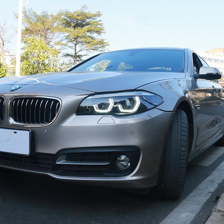 LED Daytime Running Lights & Ozum Laser Bi-Xenon Lens Headlight Assembly for 2011-2017 BMW 5 Series.