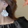 Yang Mi Inspired Green Floral Acrylic Earrings - French Retro Style