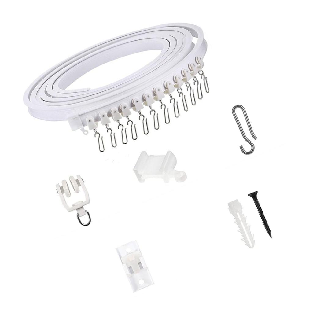Easy Installation Bendable Curtain Track Kits 1/2/3/5Meter Flexibility Ceiling Rails for Shower Space Window Treatments