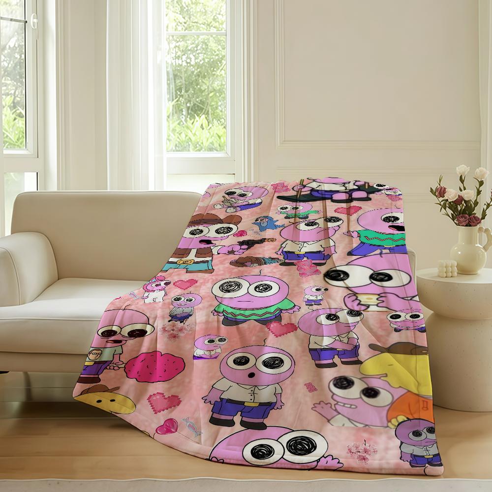 Cartoon cute S-Smiling F-Friends Blanket For Sofa Office Bed Plane Travel Sleep Read Relax Camping Soft And Warm 30x40in