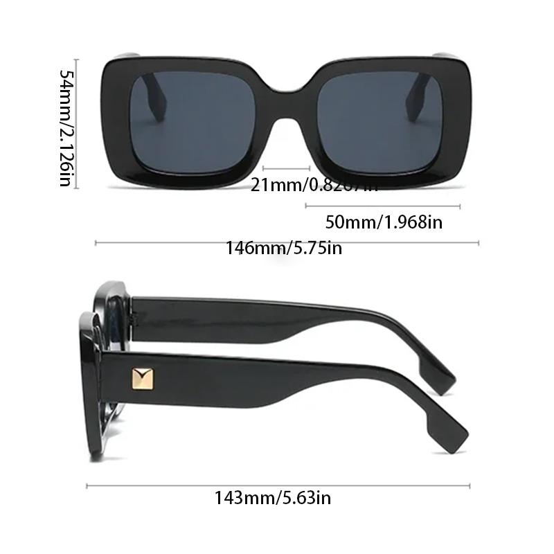 Occhiali da Sole Quadrati Cool Non Polarizzati Semplici Neri alla Moda per Uomo Donna Decorazioni alla Moda