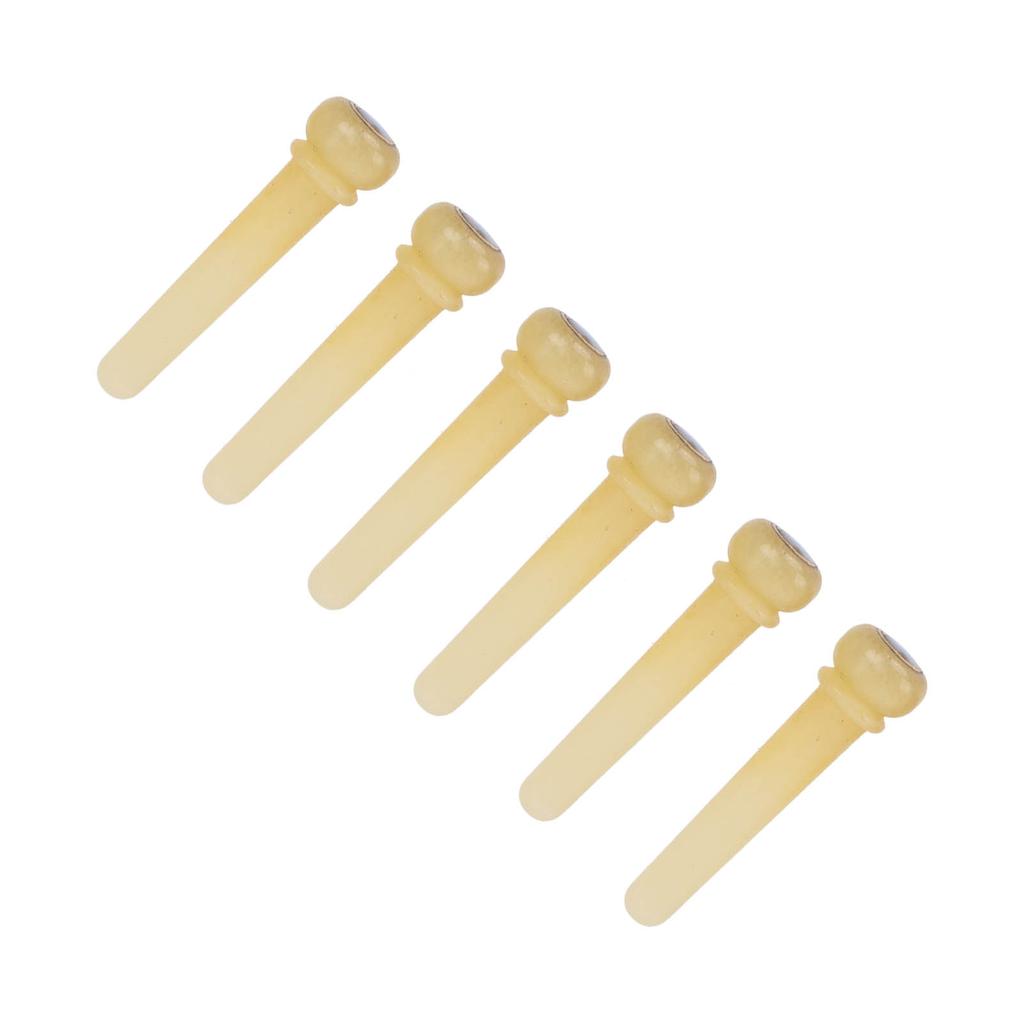 6Pcs Guitar Pegs Simple Replacement Excellent Workmanship Natural Colors Guitar Bridge Pins for Folk Guitar Ukulele(BF