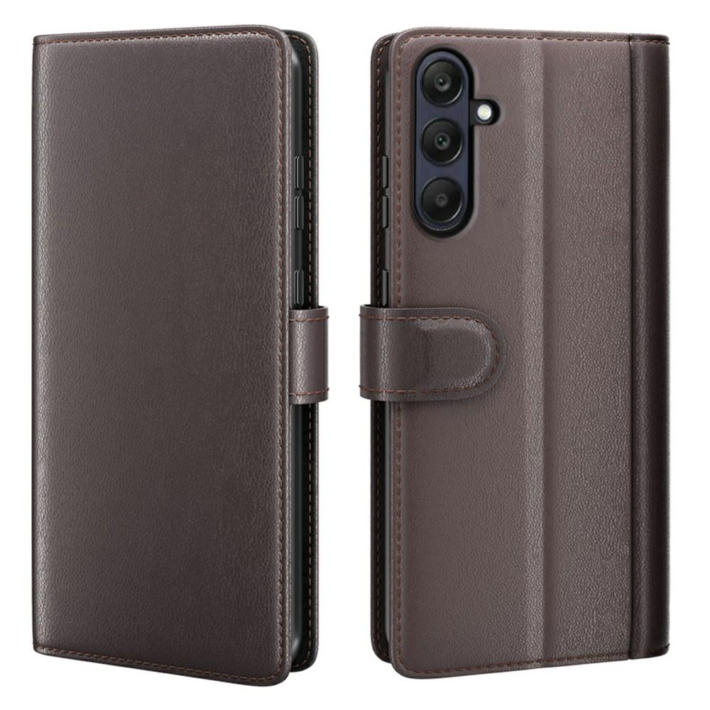 

AMORUS For Samsung Galaxy S25 FE Stand Cases Calf Texture Genuine Split Leather Wallet Phone Cover