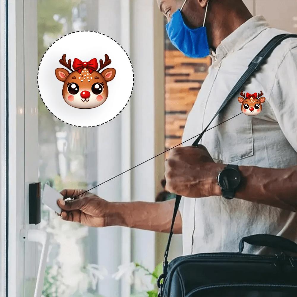 Fashionable winter badge scroll, a shiny extendable accessory for office nurses and doctors.