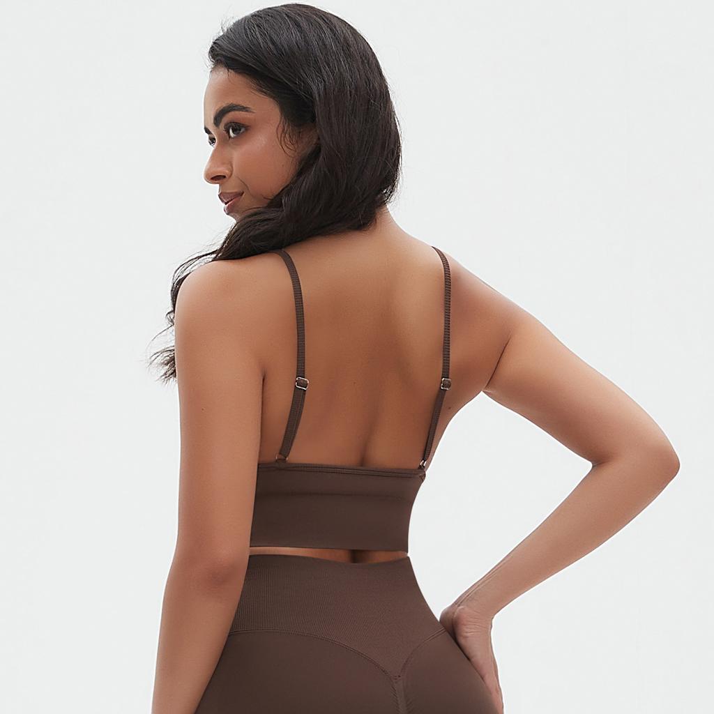 New Seamless Solid Color Camisole Bra, Sexy And Beautiful Back Sports Bra, Running And Fitness Yoga Vest