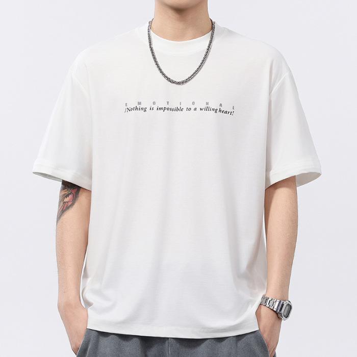 

Тонкий Американский Модный Бренд Принт Мама Мужская Крутая Летняя Широкая Футболка с Коротким Рукавом и Круглым Вырезом Короткий Рукав 4XL белый