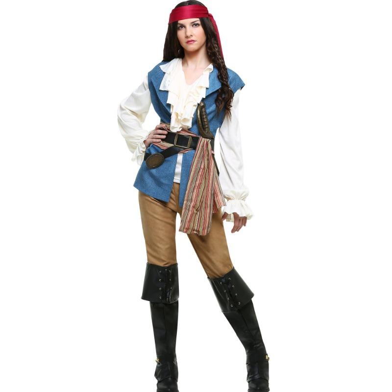 Halloween Pirates of the Caribbean Costume Captain Jack Couple Pirate Costume Costume