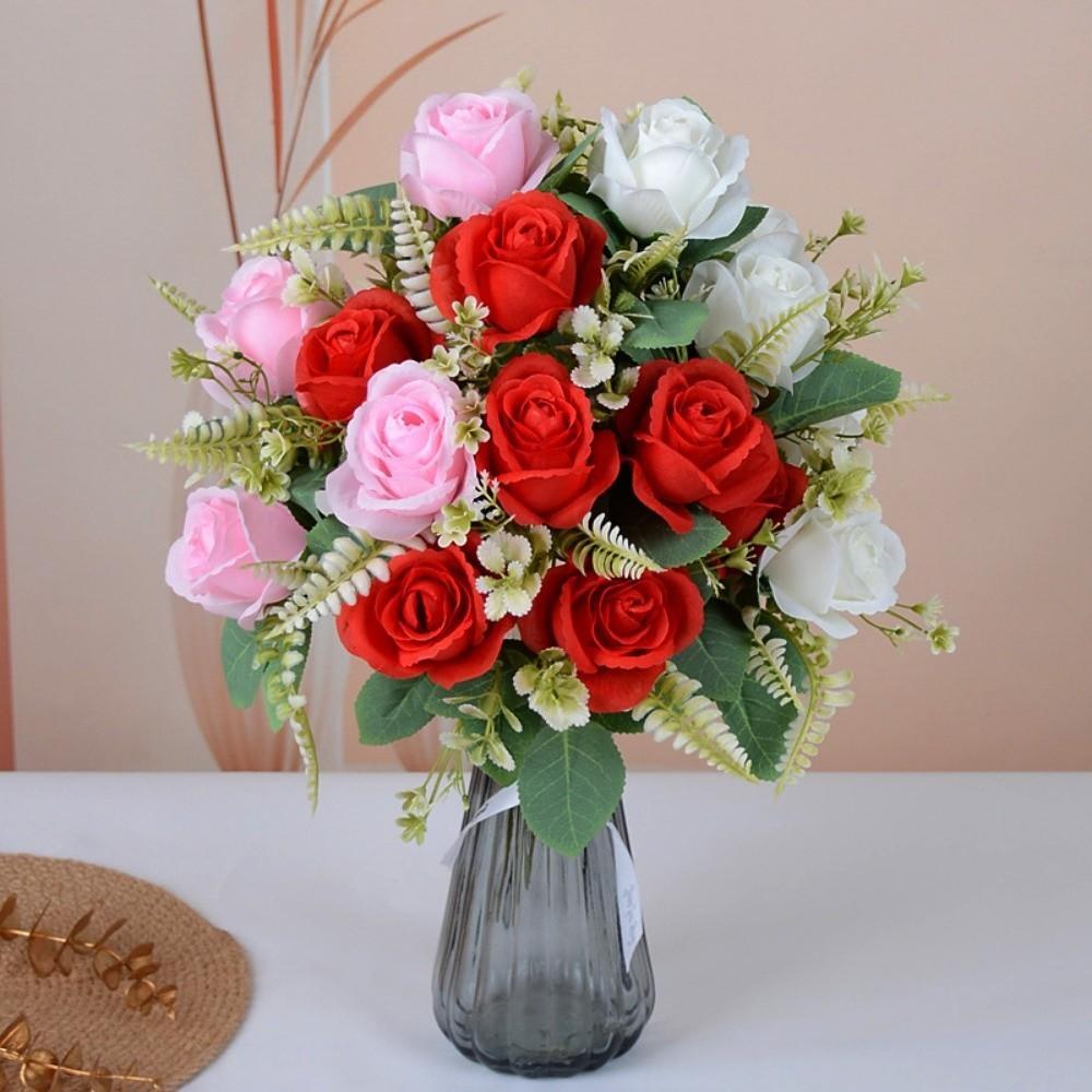 7 Heads Real Happy Flower Mini Crystal Grass Bouquet New Valentine's Day Flowers  Home Decorative