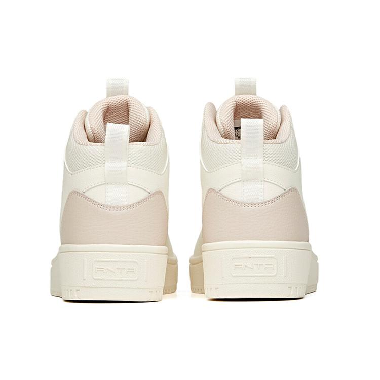 Anta Slip Resistant Abrasion Resistant High top Skateboard Shoes Women's White Lotus Gray 922118026-2