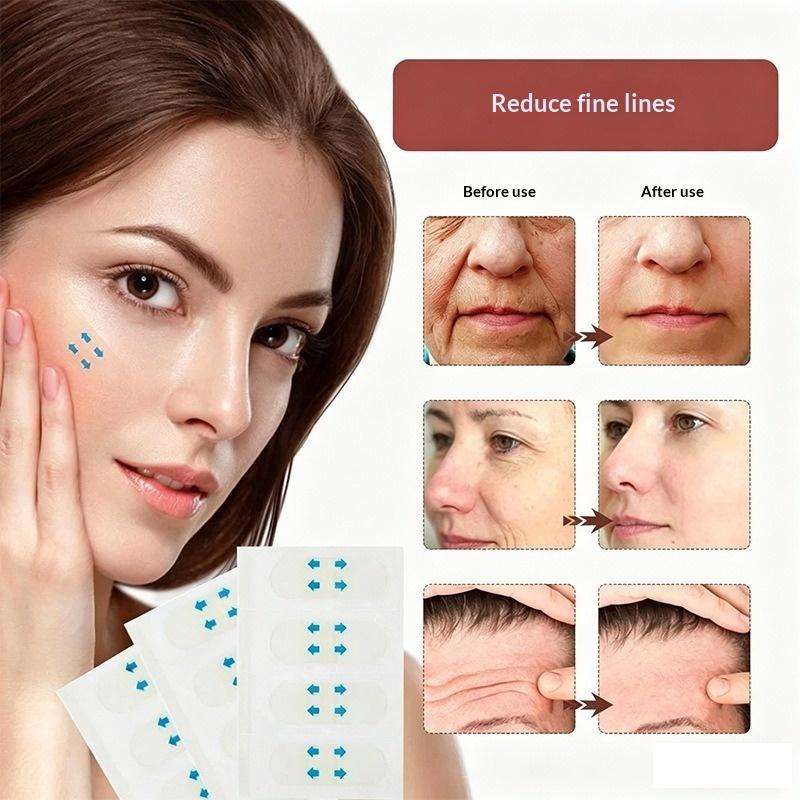 80Pcs No Trace V-Shape Face Lift Tape Invisible Adhesive Patches Smooth Wrinkle Fix Sagging Skin for Selfie Use