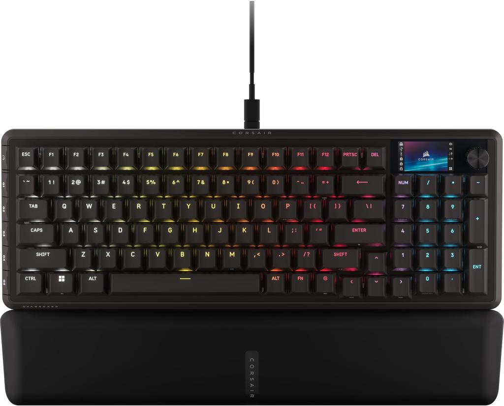 Corsair VANGUARD 96 PRO Kabelgebundene Gaming Hall Effect Mechanische Layout MLX Hyperdrive Linear LCD Flashtap Elgato Stream Deck Kompatibel Englisch QWERTY