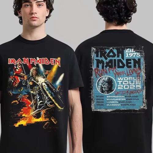 

Men s T-shirt Iron Maiden Run for Your Lives World Tour 2025 Arnhem Petherland Dutch Exclusive Merch T-shirt Gelredome Ins Y2k 4XL