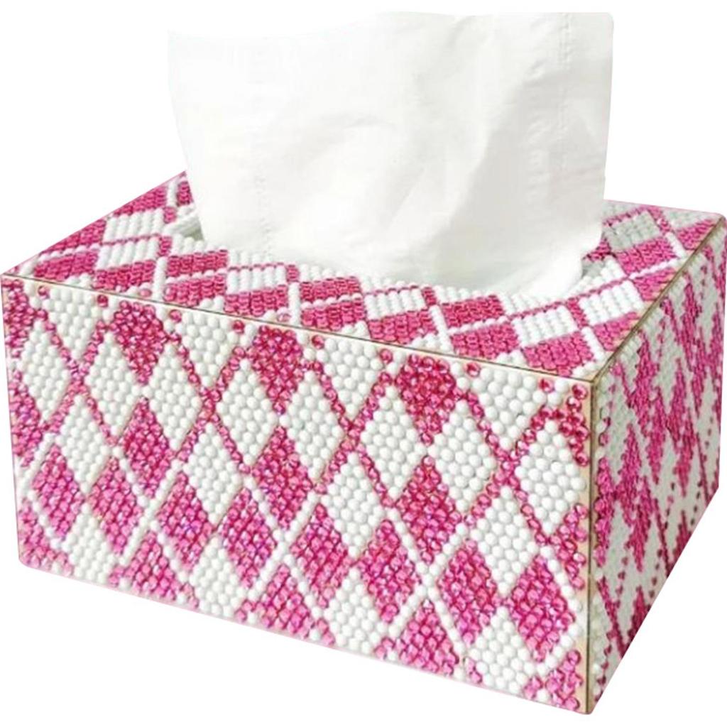 DIY Diamond Painting Square Tissue Box Rhinestone Drawing Art Tissue Dispenser
