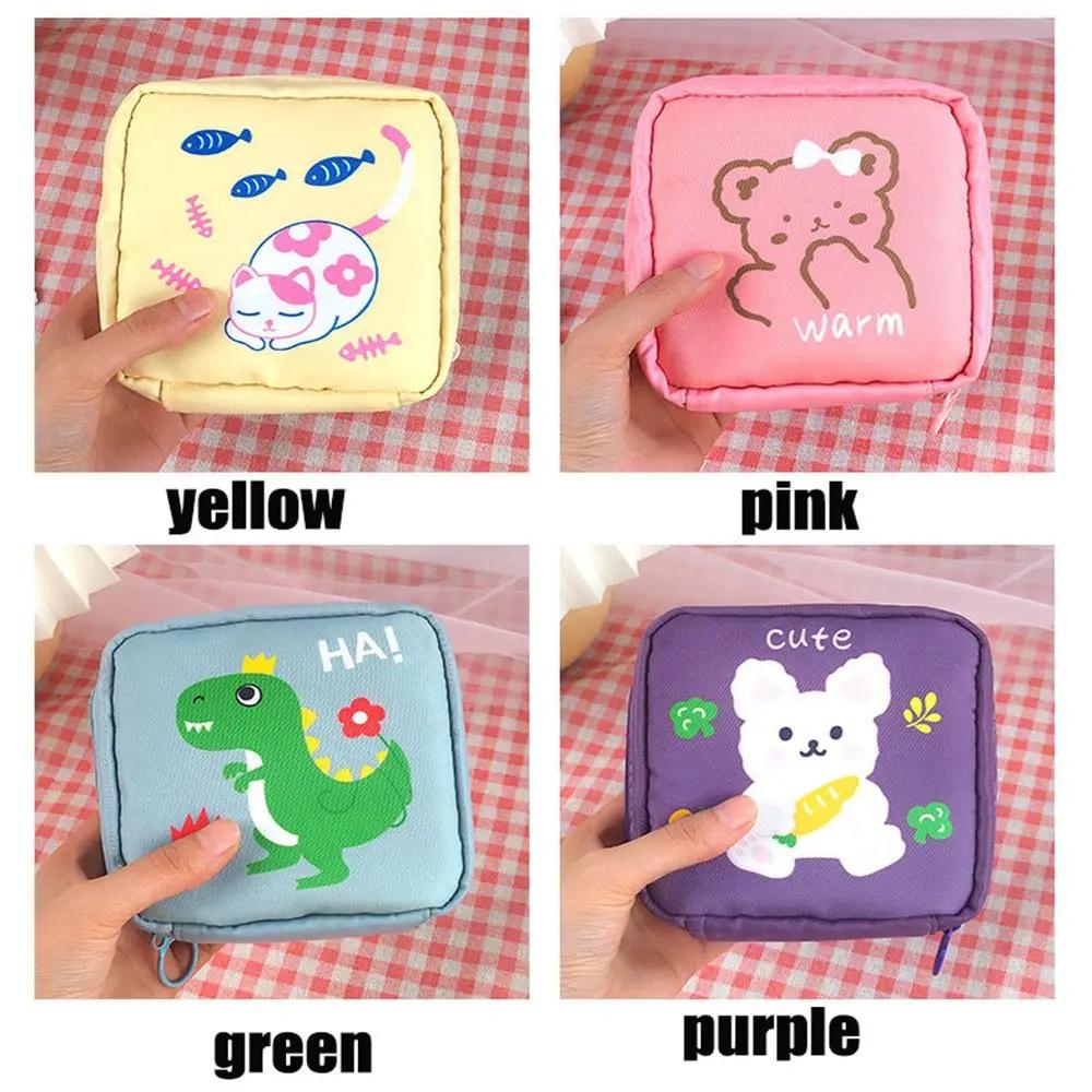 Women Tampon Storage Bag Cute Sanitary Pad Pouches Portable Makeup Lipstick Key Earphone Data Cables Organizer