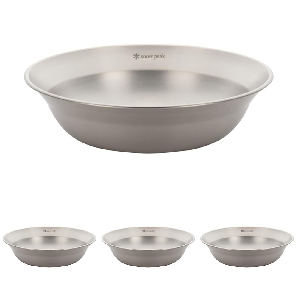 Snow Peak SP Tableware Bowl, Stainless Steel, TW-031, Large (x 4)