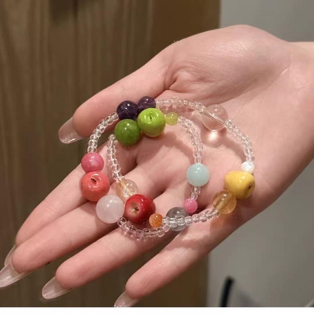 [Fruity Colorful] Sweet Color Apple Beaded Bracelet Niche Design Light Luxury Personality Exquisite Versatile Jewelry
